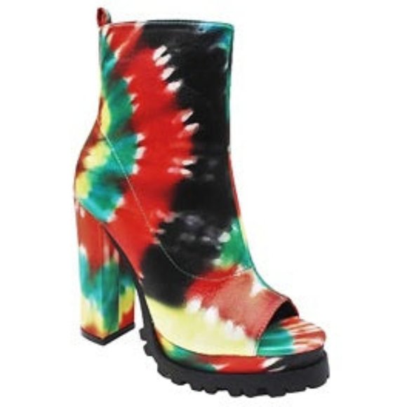Mata Women's Peep-Toe Multi-Color Bootie - Picture 1 of 1